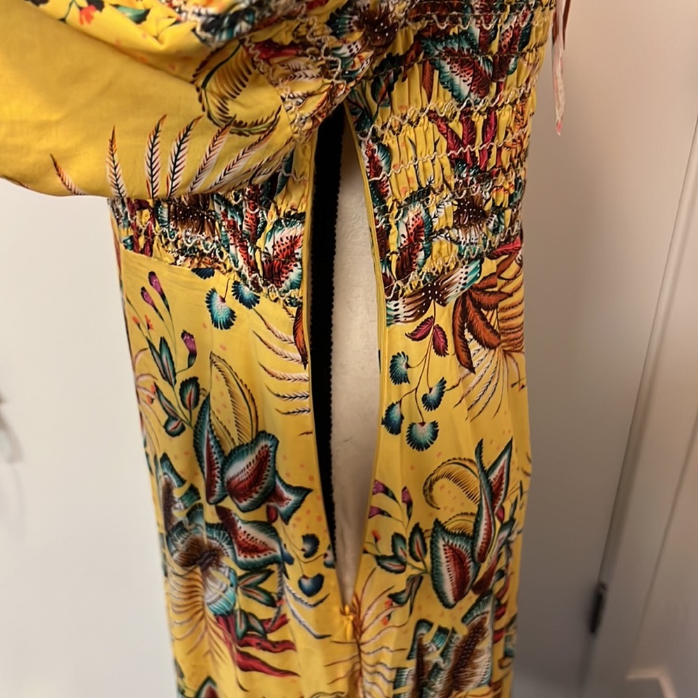 New with tag yellow floral dress by Farm Rio from Anthropologie size M - Picture 10 of 12